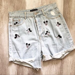 Mickey Mouse Embroidered Shorts